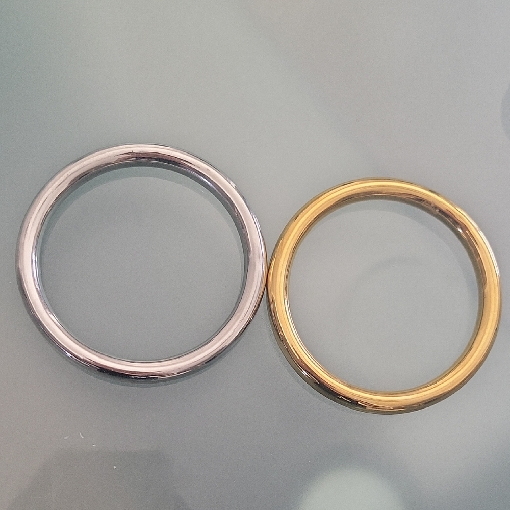 Chunky Bangle Bracelets Stainless Steel Gold And Silver